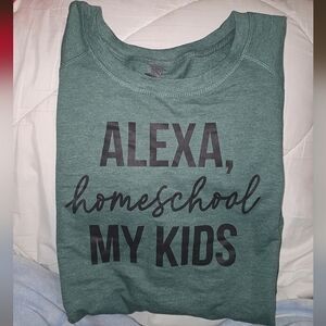 Instant Message "Alexa, Homeschool My Kids" Light Sweater Size L